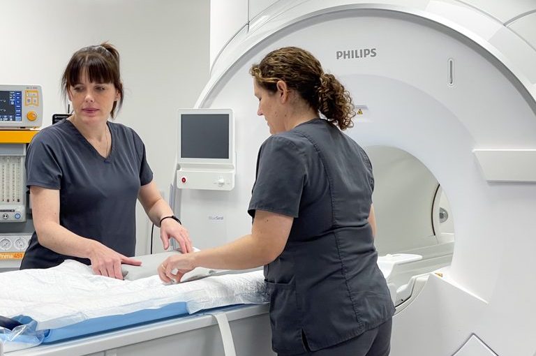 Our Philips BlueSeal MR 5300 MRI scanner being set up for scan